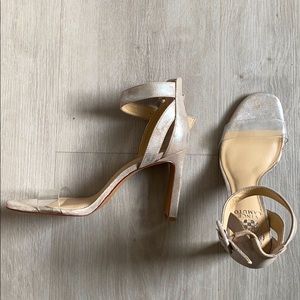 Vince Camuto Silver ankle strap heels